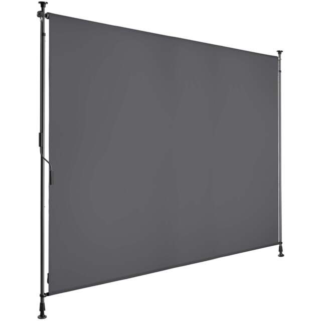 Retractable Awning Taija - tooless installation, with hand crank, retractable and UV blocking Grey dark grey 200 x 310 cm 1