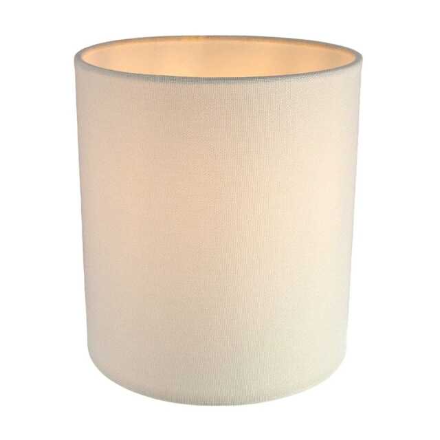 Contemporary and Elegant Soft Cream Linen Fabric 18cm High Cylinder Lamp Shade Cream Cream 1