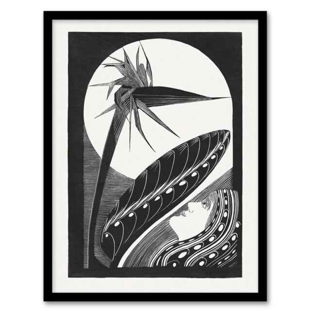 "Strelitzia Overblown And Full Moon De Mesquita Framed Wall Art Print 12X16"""