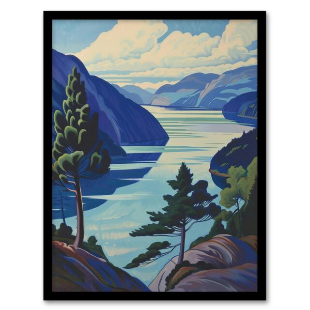 Loch Ness Lake Scottish Highlands Landscape Black Framed Wall Art Print A4