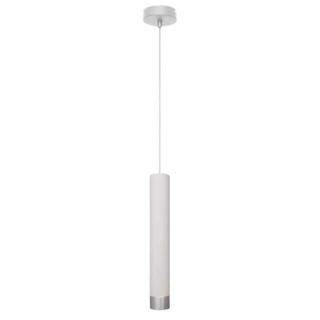 Tuba Slim Pendant Ceiling Light White, Chrome 10cm