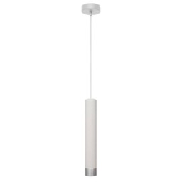Tuba Slim Pendant Ceiling Light White, Chrome 10cm