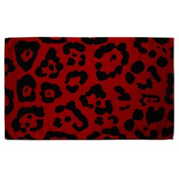 Red Leopard Print Soft Bath Towel Multi