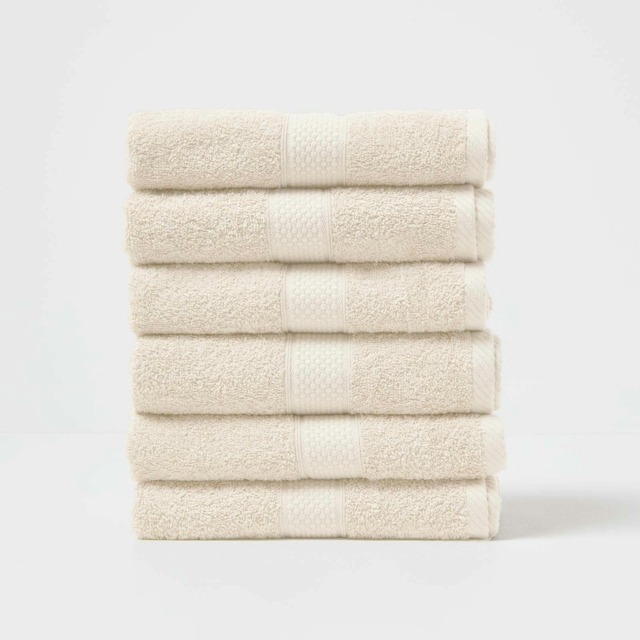 Homescapes Turkish Cotton Hand Towel Set of 6 - Cream Cream Hand towel 6