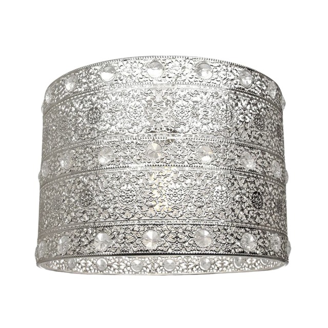 Antique Silver Acrylic Gem Moroccan Style Chandelier Pendant Light Shade Fitting Silver Silver 1