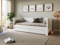 Noomi Erika Guest Bed with Drawer White (FSC-Certified)