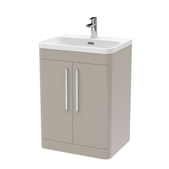 Balterley Aldershawe 2 Door Unit, Thin Edge Ceramic Basin, 600mm, Pebble Grey