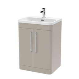 Balterley Aldershawe 2 Door Unit, Thin Edge Ceramic Basin, 600mm, Pebble Grey