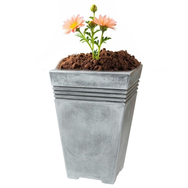 2 x Tall Grey Venice Trough Plant Pot Ideal For Indoor & Outdoor Flower Planting Grey