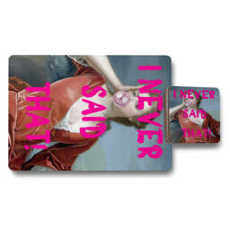 Designer Artwork Placemats and Coasters Set of 12 With Wood Bottom