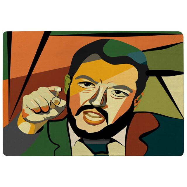 Cubism Art Style, Politician Designer Rug Multi