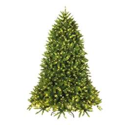 COSTWAY 5FT Pre-Lit Artificial Christmas Tree with LED Lights & 8 Lighting Modes Green