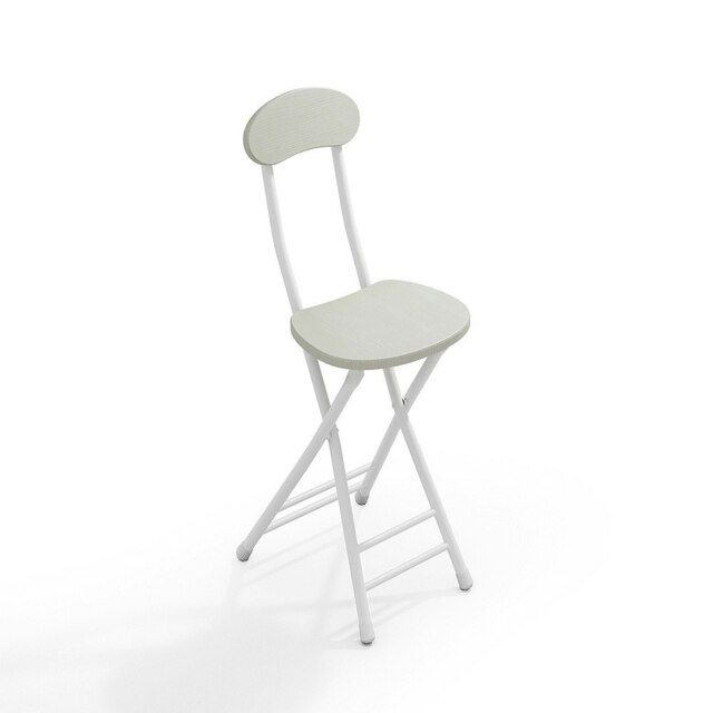 Living and Home Compact Wooden Folding Chair with Metal Legs Set of 2