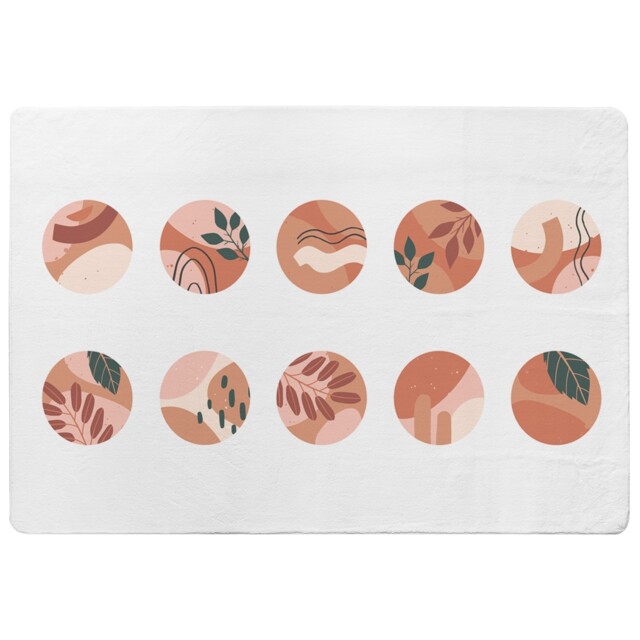 Plant And Textures In Autumn Style Designer Rug Multi