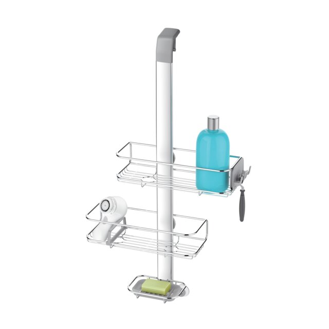 Simplehuman Over Door Shower Caddy Silver Matt Stainless Steel + Anodised Aluminium Overdoor 1