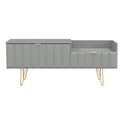 Metro 2 Drawer 2 Level Media Unit in Dusk Grey (Ready Assembled) Grey Dusk Grey