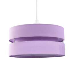 Contemporary Quality Lilac Linen Fabric Triple Tier Ceiling Pendant Light Shade Purple Lilac 1
