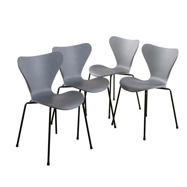 Fleur Table and 4 Penny Chairs Dining Set White Top Wooden Legs Brown Brown