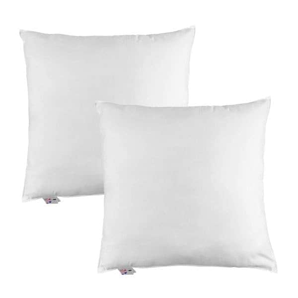 Homescapes Duck Feather Euro Continental Square Pillow Pair - 80cm x 80cm White