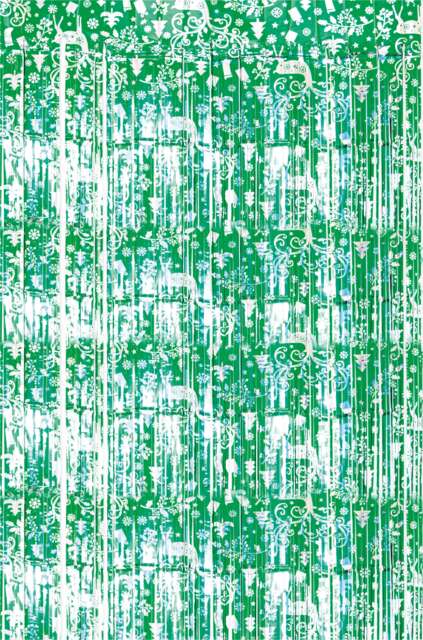 Christmas Reindeer Tinsel Curtain 2M x 1M Green