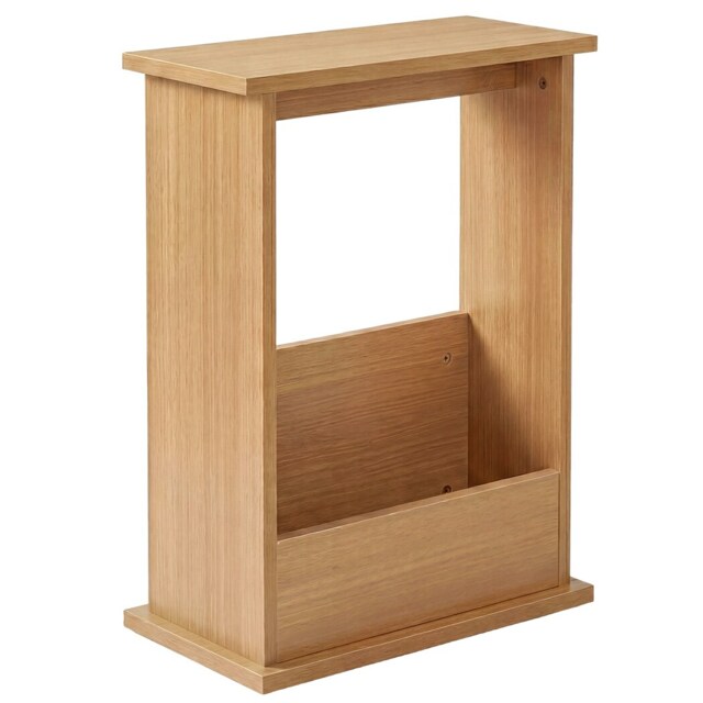 Levede Side Table with Magazine Rack Modern Slim End Table for Living Room Brown Brown