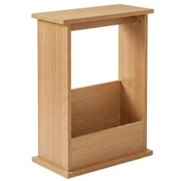 Levede Side Table with Magazine Rack Modern Slim End Table for Living Room Brown Brown