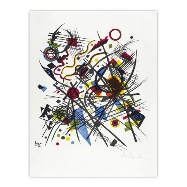 Abstract for Fourth Bauhaus Portfolio Kandinsky Huge Wall Art Print 18X24 In