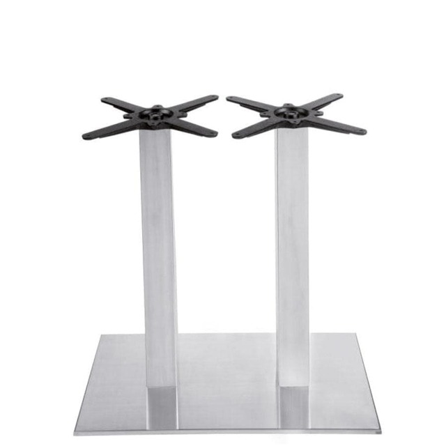 Bromley - Steel Double Pedestal Table Base Silver