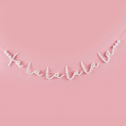 White 'Falala' Glitter Acrylic Banner 2m Multi