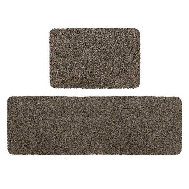 JVL Tanami Machine Washable Doormat and Runner Set, Brown