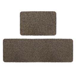 JVL Tanami Machine Washable Doormat and Runner Set, Brown