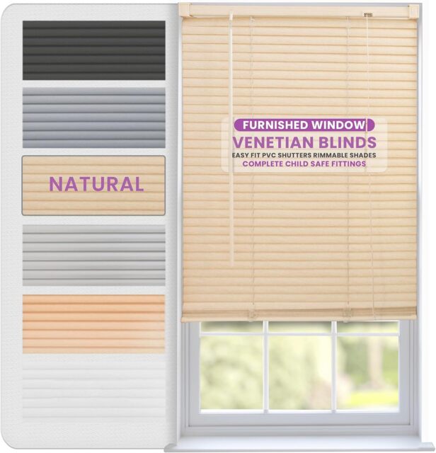 PVC Venetian Blinds 25mm Slats Waterproof, Easy Clean