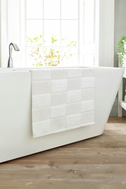 Egyptian Spa Absorbent 1600gsm Bath Mat - 55x 85cm Super-Soft Bathroom Cotton Rug White 55x85cm