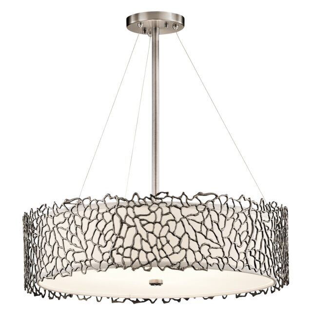 Silver Coral 4 Light Ceiling Pendant Classic Pewter, E27