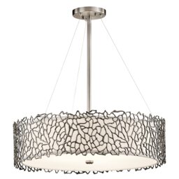Silver Coral 4 Light Ceiling Pendant Classic Pewter, E27
