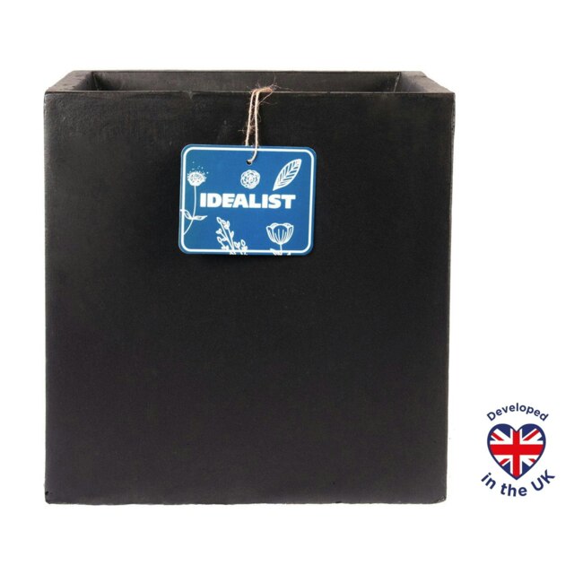 Square Box Black Light Concrete Garden Planter H30 L30 W30 cm, 27 ltrs Cap.