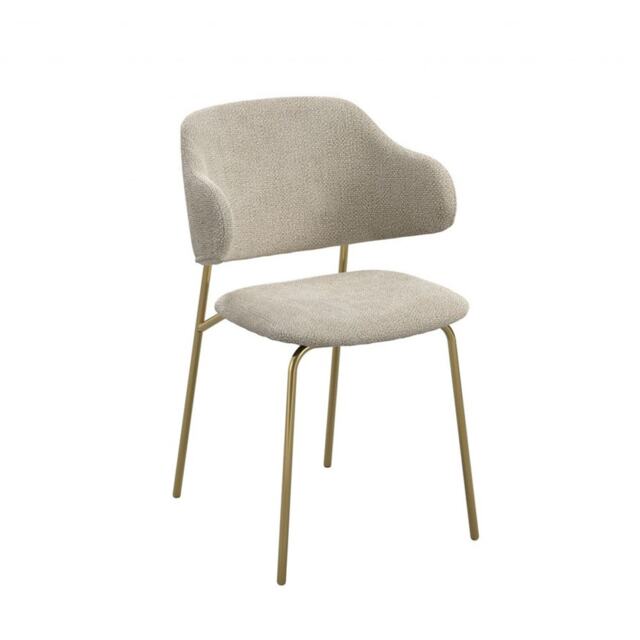 Dorchester Indoor Dining Chair- Weave/Metal (Set of 2) - L56 x W53.5 x H83 cm - Wheat/Gold - Flat Pack