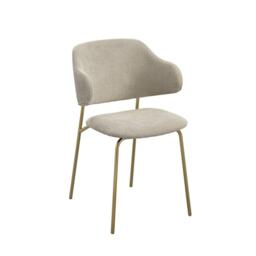Dorchester Indoor Dining Chair- Weave/Metal (Set of 2) - L56 x W53.5 x H83 cm - Wheat/Gold - Flat Pack