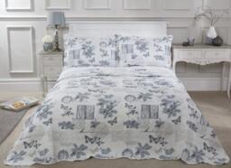 Hemmingway Bedspread Single Bed Silver Grey Grey