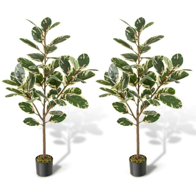COSTWAY 2 Pack 130cm Tall Artificial Bird of Paradise Plant Green One Size