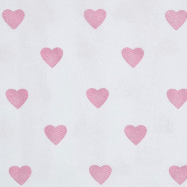 "Homescapes Pure Cotton Pink Heart Fabric 150cm Wide Pink 150cm(60"") wide, sold per metre length"