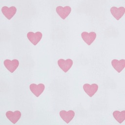 "Homescapes Pure Cotton Pink Heart Fabric 150cm Wide Pink 150cm(60"") wide, sold per metre length"