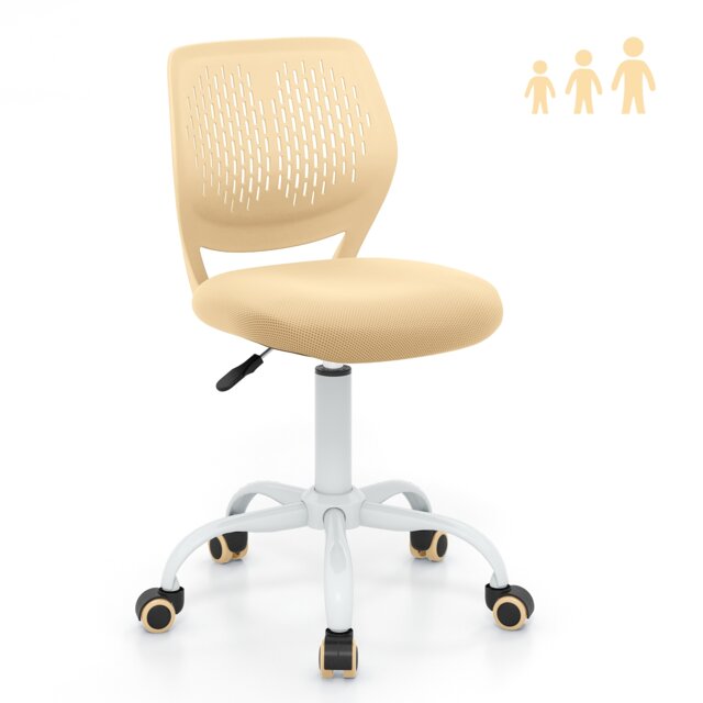 COSTWAY Kids Desk Chair Ergonomic Adjustable Children Study Chair-Yellow