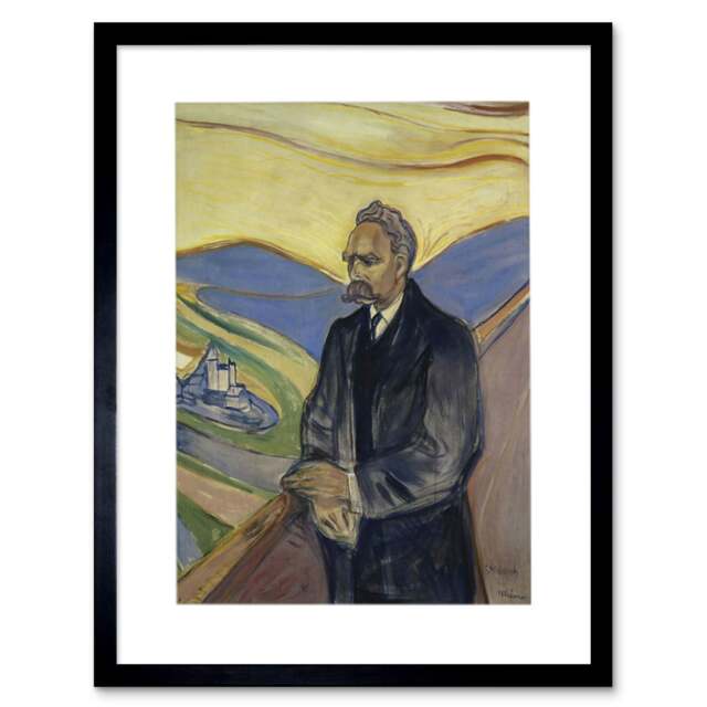 "Edvard Munch Friederich Nietzsche Painting 12x16"" Framed Wall Art Print"