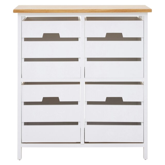 Interiors By Premier Stylish 4 Drawer Chest, Modern Chest Of Drawers For Livingroom, Sleek Minimalist Storage Chest For Lounge White