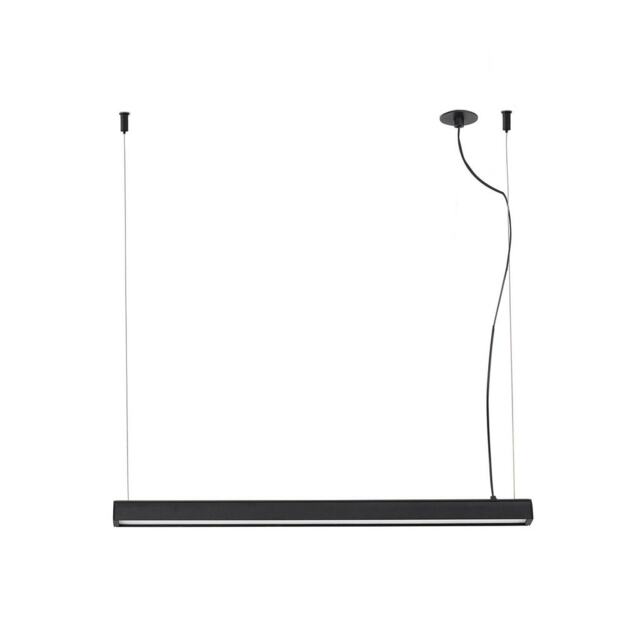 Vico 60cm Black Pendant Lamp With Recessed Canopy