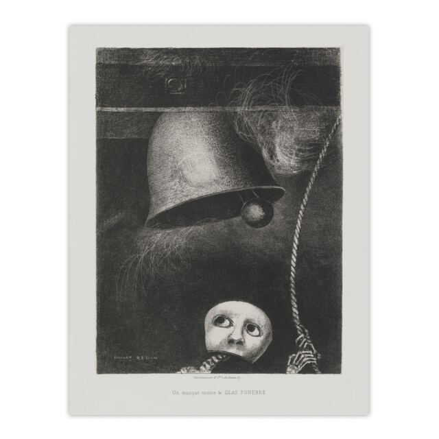 "A Mask Tolls The Funeral Knell Redon Vintage Wall Art Poster Print 12X16"""