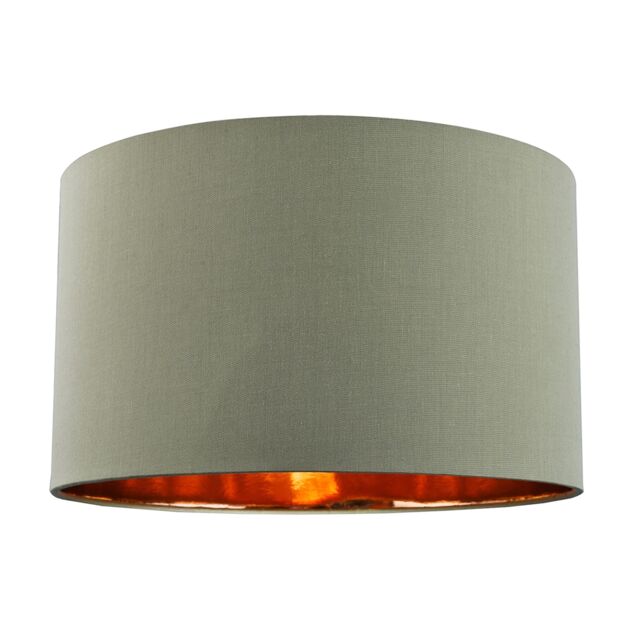 "Olive Green Cotton 16"" Floor/Pendant Lampshade with Shiny Copper Inner Green Olive Green 1"