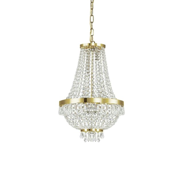 Caesar 6 Light Crystal Chandelier Gold Finish, G9