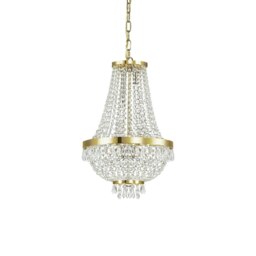 Caesar 6 Light Crystal Chandelier Gold Finish, G9